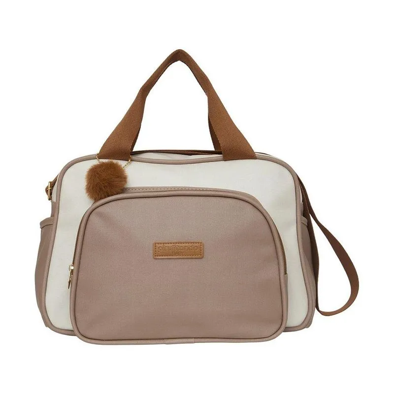 Bolsa Maternidade Pirulitando Baby Média Ternura Off Marrom