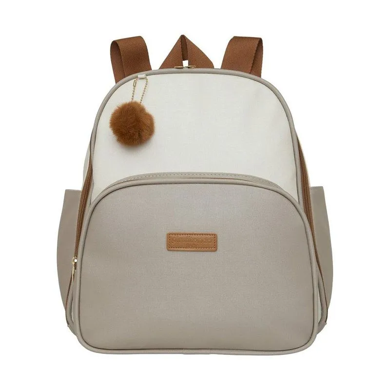 Mochila De Maternidade Pirulitando Baby Ternura Off E Cinza