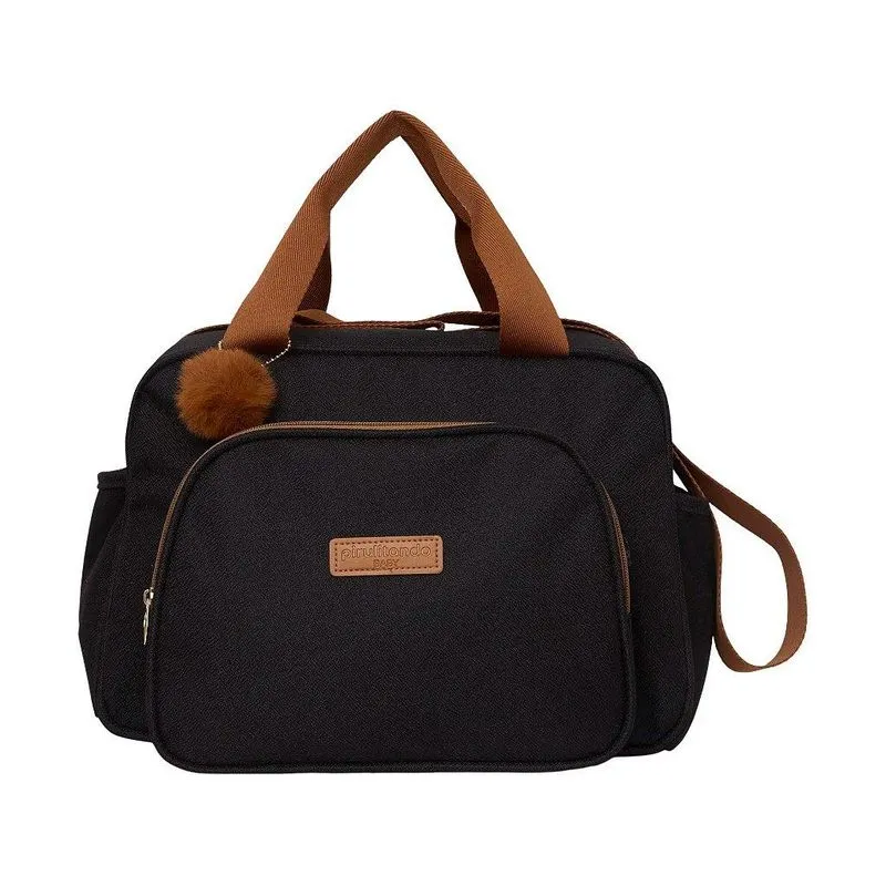 Bolsa De Maternidade Pirulitando Baby Média Família Preto