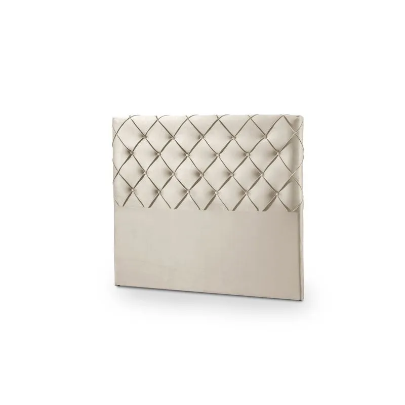 Cabeceira Casal Painel Miami 140 Sem Frame Veludo Bege - Bonan