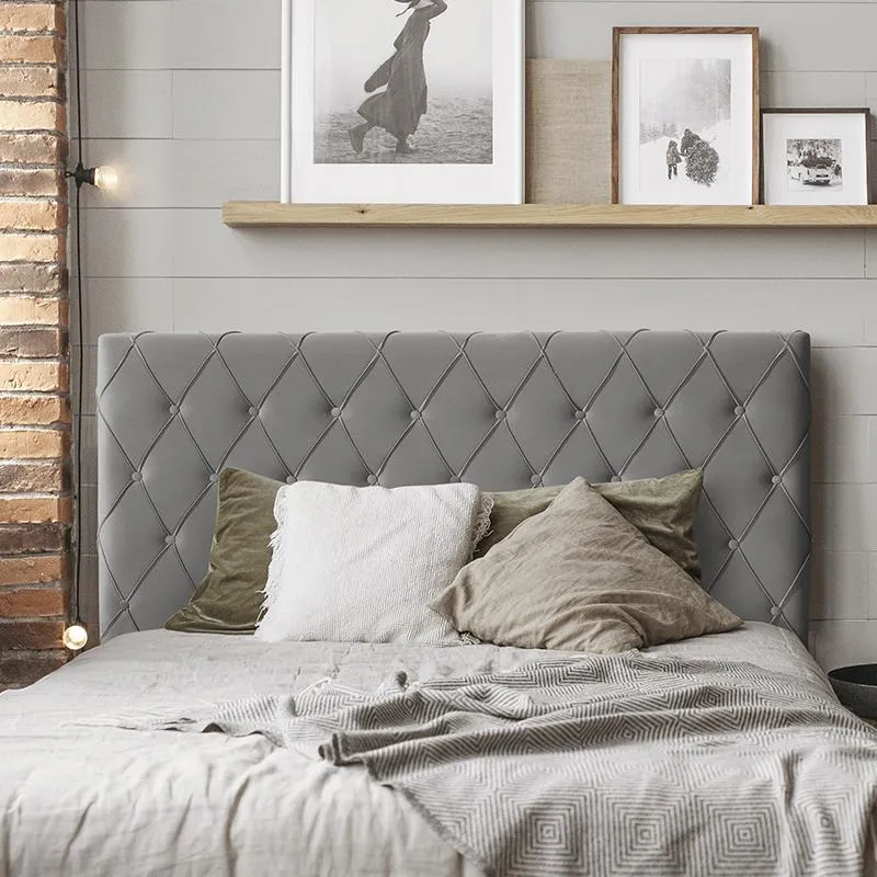 Cabeceira Estofada Miami Para Camas Queen 160 Cm Cinza