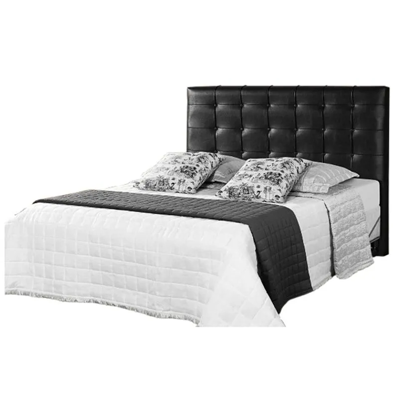 Cabeceira Casal Firenze Rubi 140cm Sem Frame Corino Preto - Bonan