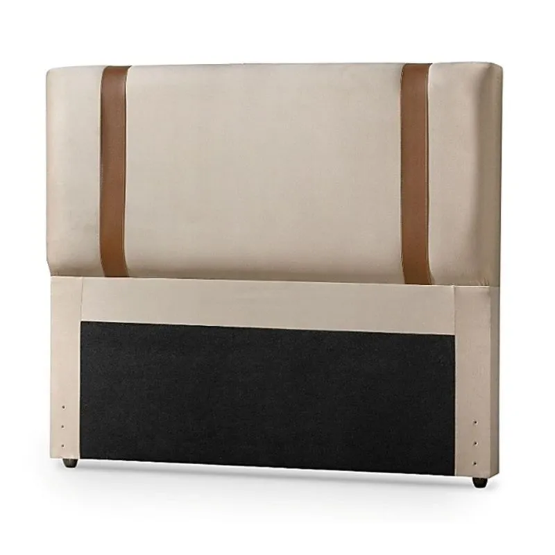 Cabeceira Casal Painel Oslo 140cm Sem Frame Linho Bege - Bonan