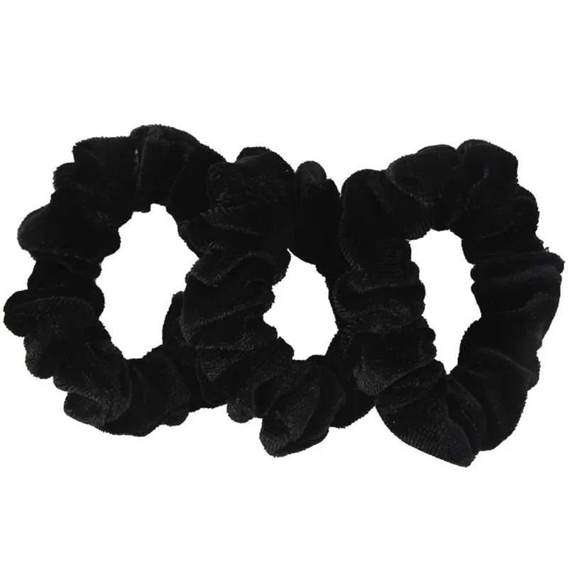 Kit 24 Scrunchies Xuxinhas Veludo Pretas e Coloridas