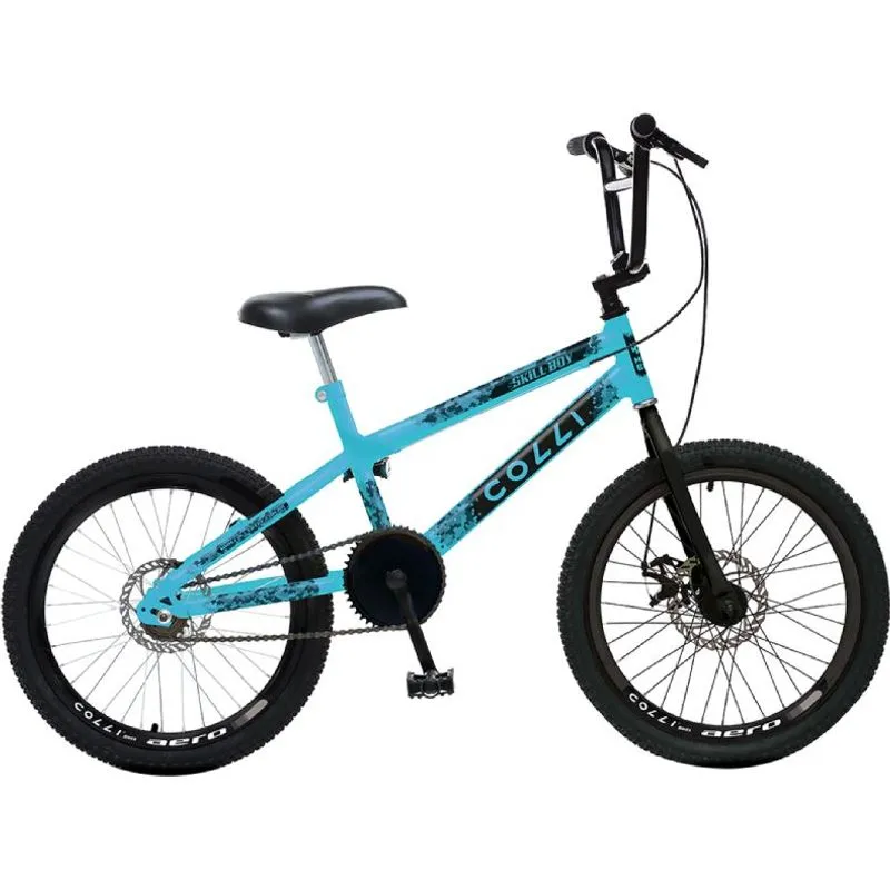 Bicicleta Colli Skill Boy Aro 20 Aco Carbono F Disco Azul Champanhe