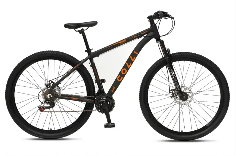 Bicicleta Aro 29 Collina Tamanho 17 Alumínio Câmbio Traseiro Shimano 21V Preto Fosco/Laranja Neon - Colli