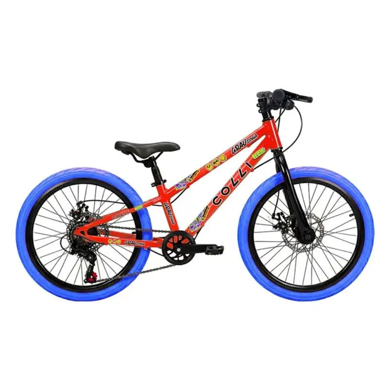 Bicicleta Infantil Colli Grauzinha Aro 20 7 Marchas Freio a Disco Vermelha