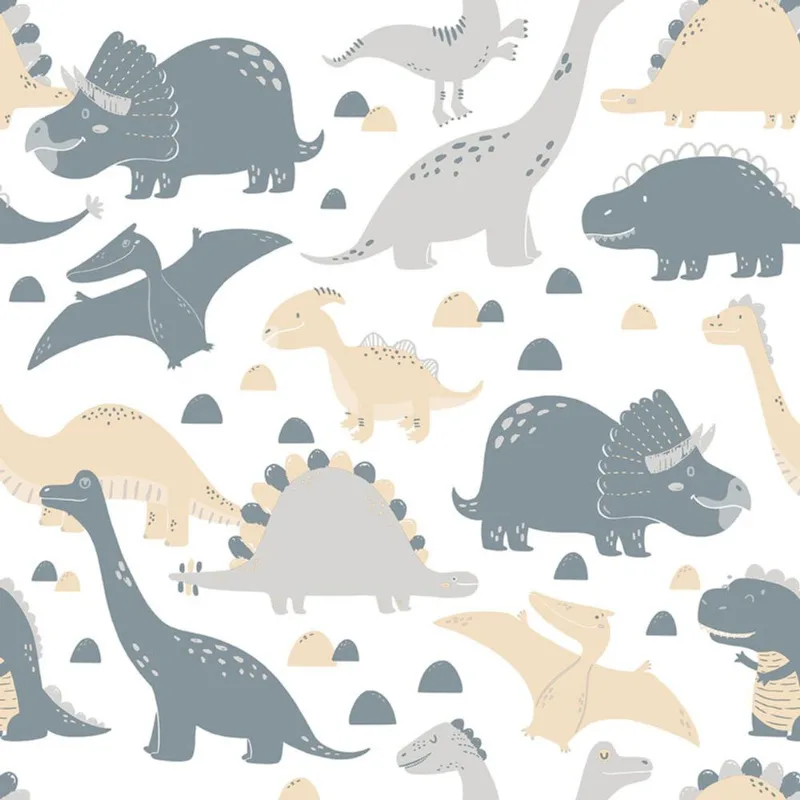 Papel de Parede Dinossauro Cinza e Bege ref. 7480