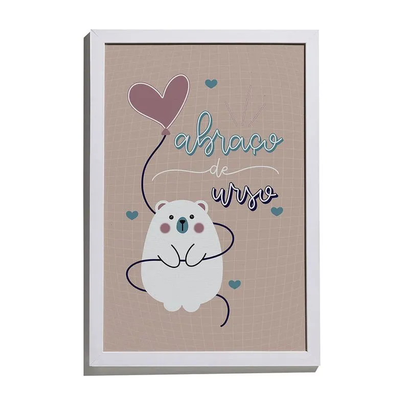 Quadro Fofurice Iv Marrom E Branco