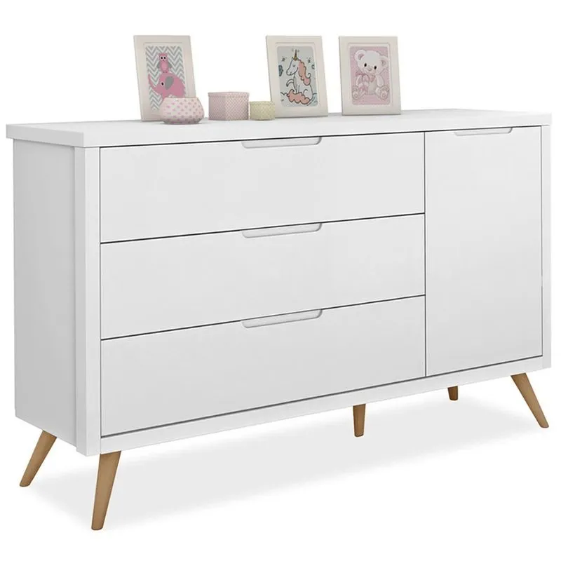Comoda Infantil Planet Baby Old New Clean Com Porta 3 Gavetas Branco