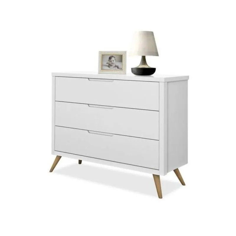 Comoda Infantil Planet Baby Old Clean 3 Gavetas Branco