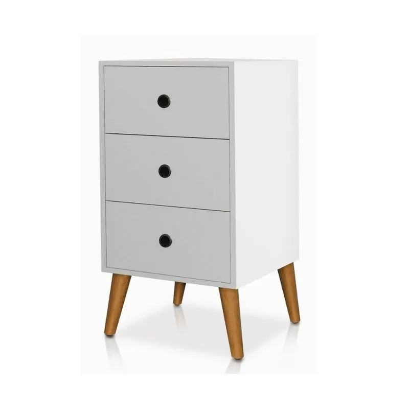 Mesa de Cabeceira Planey Baby Ben 3 Gavetas Branco