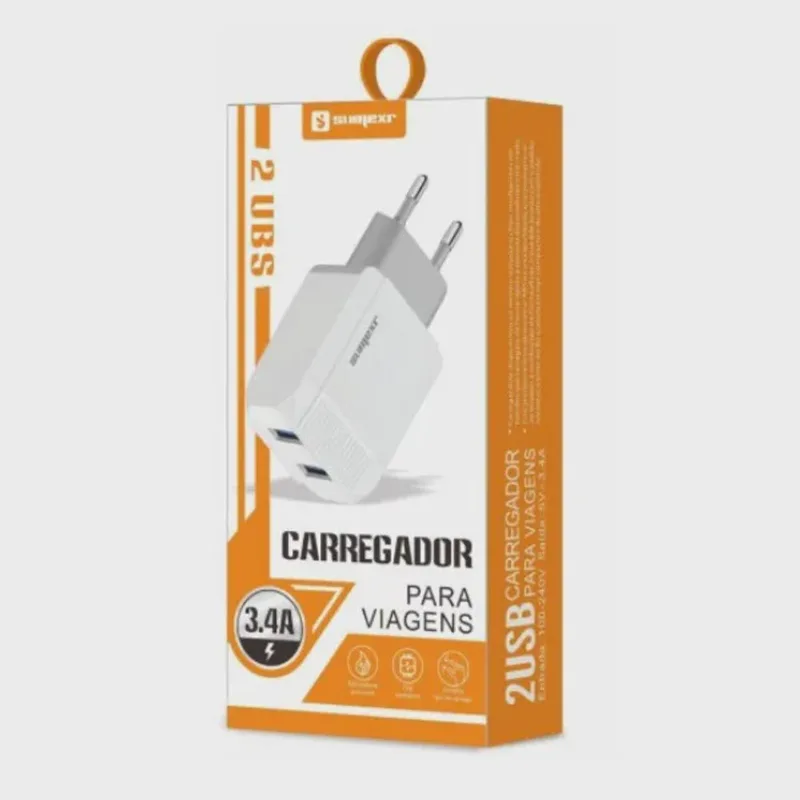 Carregador de Parede 2 Saidas USB 3.4A SX-FC10 1466