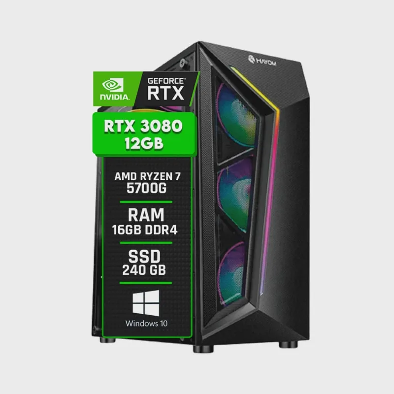 Pc Gamer amd Ryzen 7 5700G / GeForce rtx 3080 12GB / Memória 16GB DDR4 / ssd 240GB