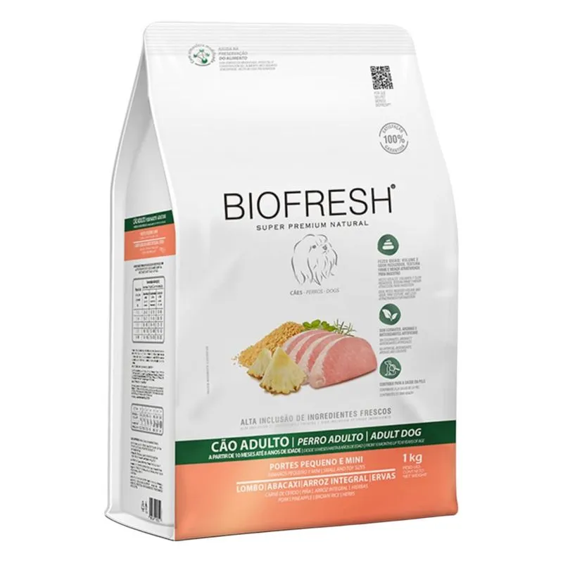Ração Para Cães Adultos Biofresh Raças Mini Pequeno Lombo 10,1kg (MP)
