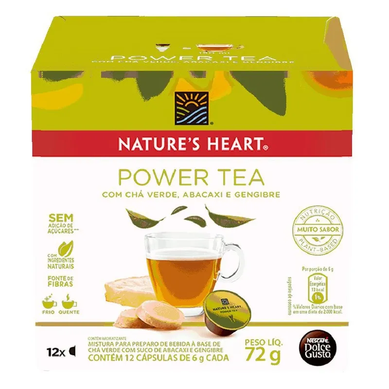 Kit 12 Cápsulas Dolce Gusto, Natures Heart, Chá Power Tea