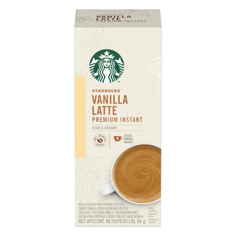 Café Solúvel Cremoso, Vanilla Latte, 1 Caixa, Starbucks