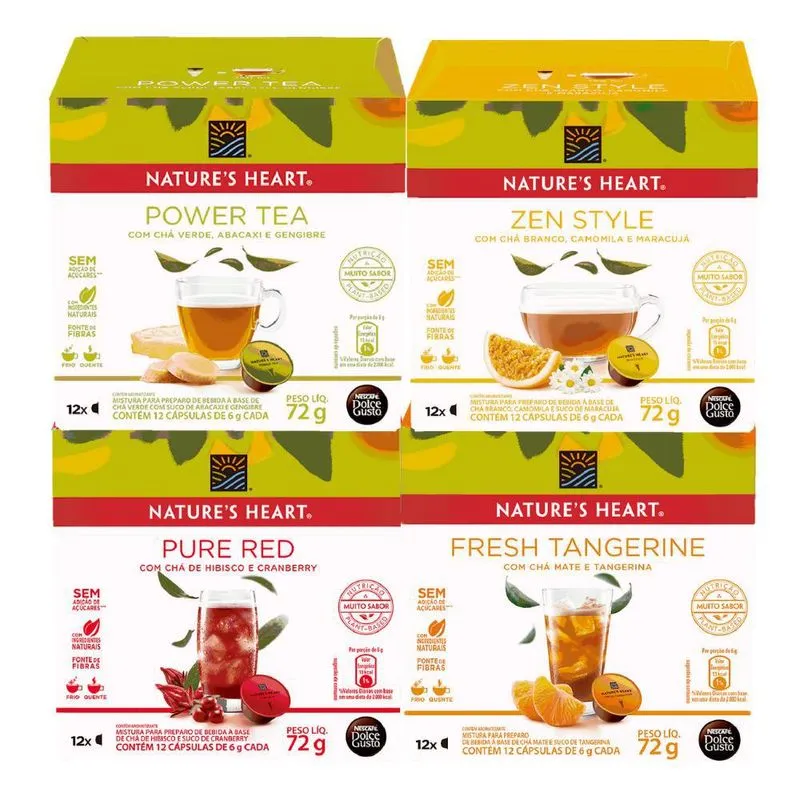 Kit 48 Cápsulas Chá Natures Heart Dolce Gusto