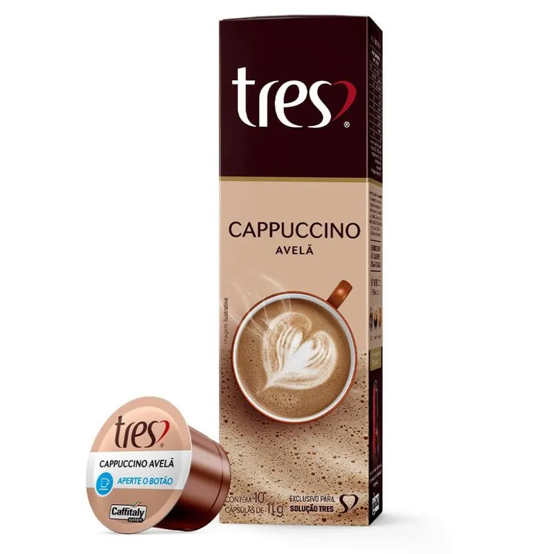 Kit 10 Cápsulas Cappuccino Avelã Três Corações