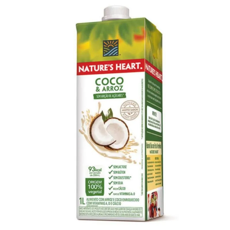 Leite Vegetal Coco E Arroz, Nature’s Heart Caixa De 1l