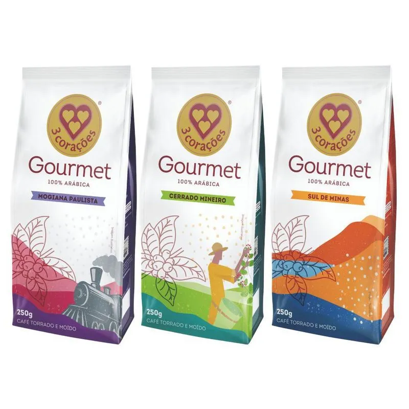 Kit 3 Café Moído 250g, Três Corações Gourmet