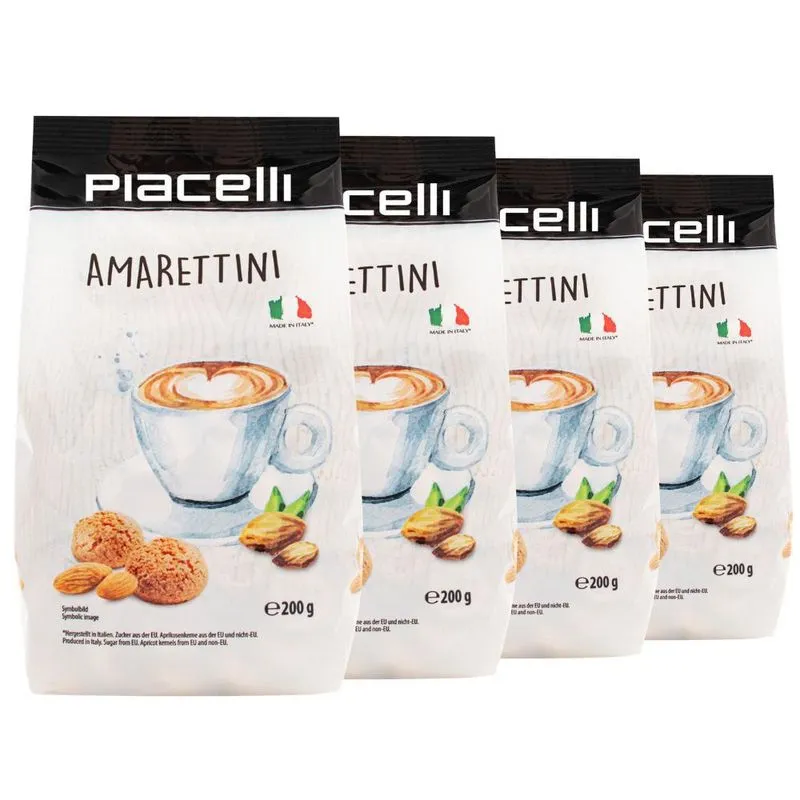 Kit Biscoito Italiano De Amendoa, 4 Pacotes 200g, Piacelli