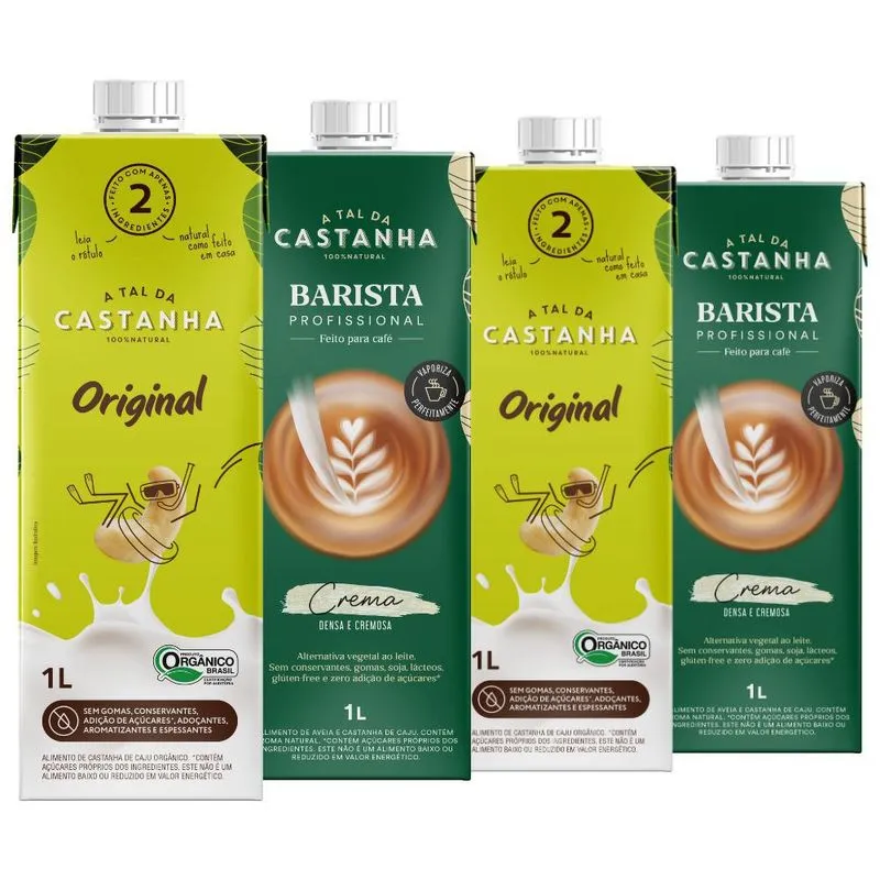 Kit Leite Vegetal A Tal Da Castanha 4 Caixas De 1l
