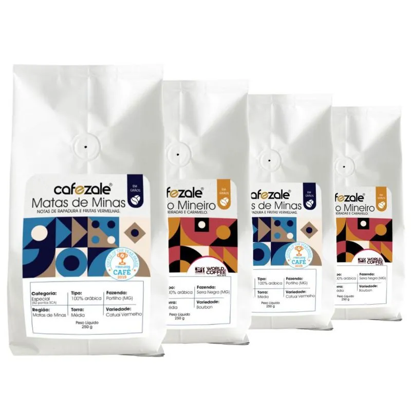 Café Em Grão, Premiado, Cafezale, 4 Pacotes De 250g