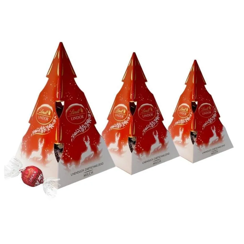 Chocolate Árvore De Natal Lindt Lindor, 3 Caixas 112g