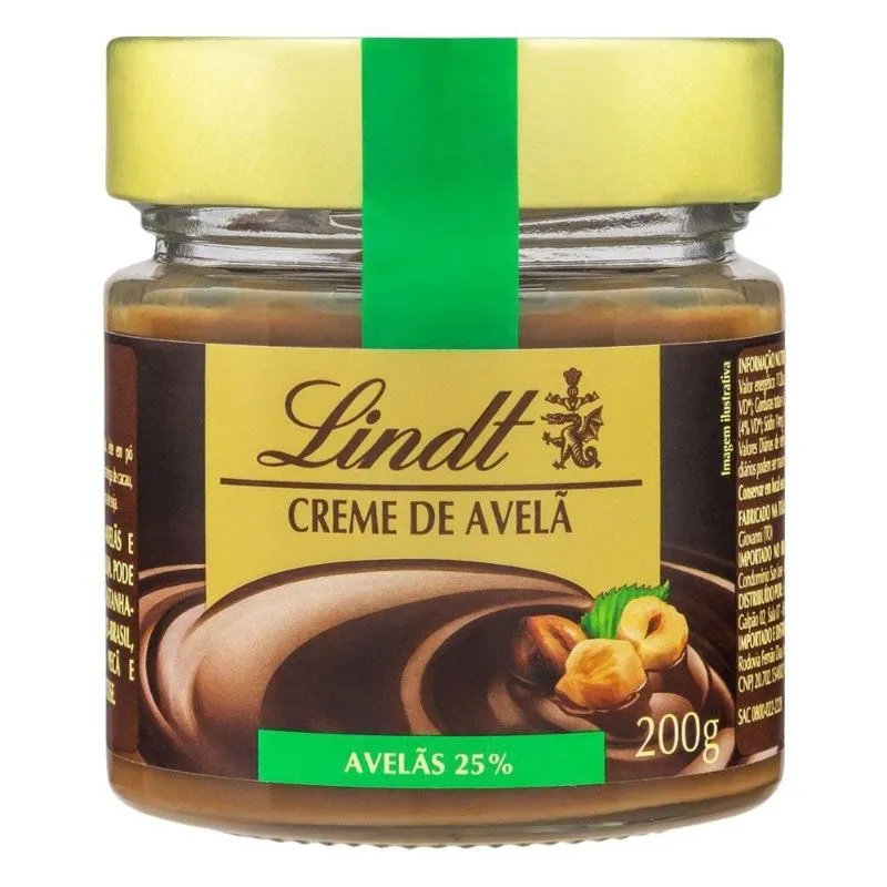 Creme De Chocolate E Avelã Lindt, Pote De Vidro De 200g