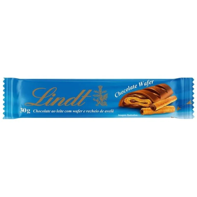 Chocolate, Wafer Com Avelã Lindt Barra, Barrinha De 30g