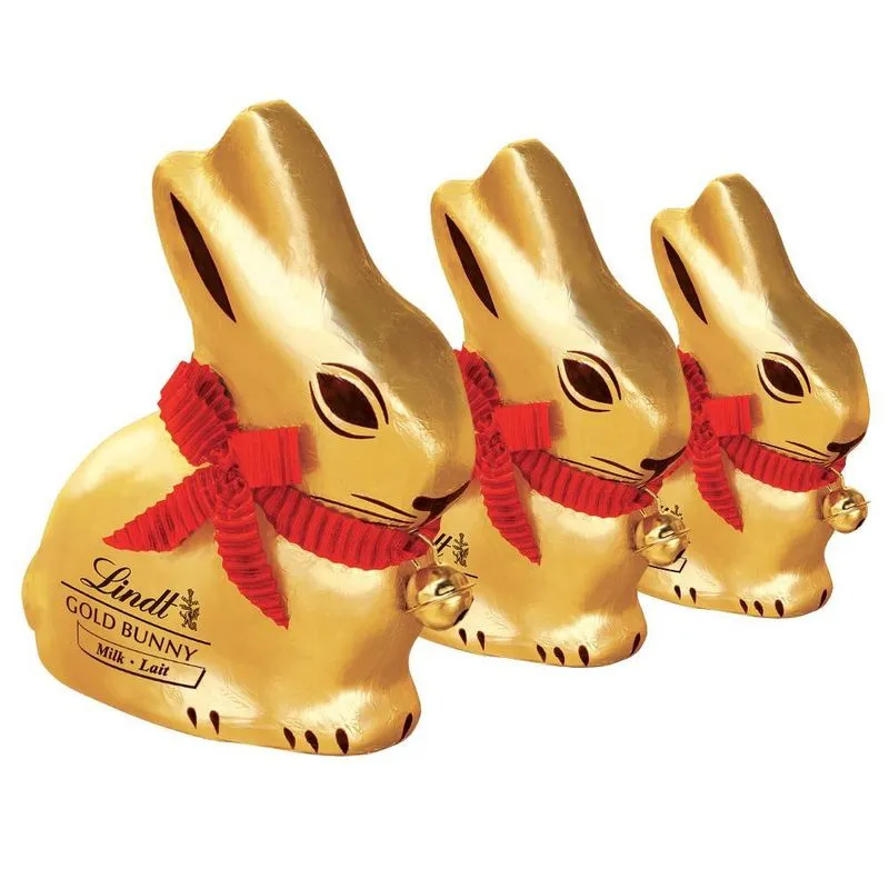 Lindt Gold Bunny 3 Coelhos De Chocolate Páscoa 50g