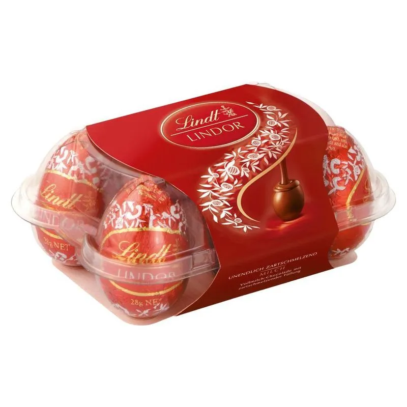6 Mini Ovos De Páscoa, Chocolate Ao Leite, Lindt Lindor