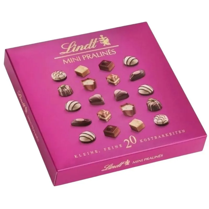 Chocolate Suíço Lindt, Bombom, Caixa Mini Pralinés 100g Rosa