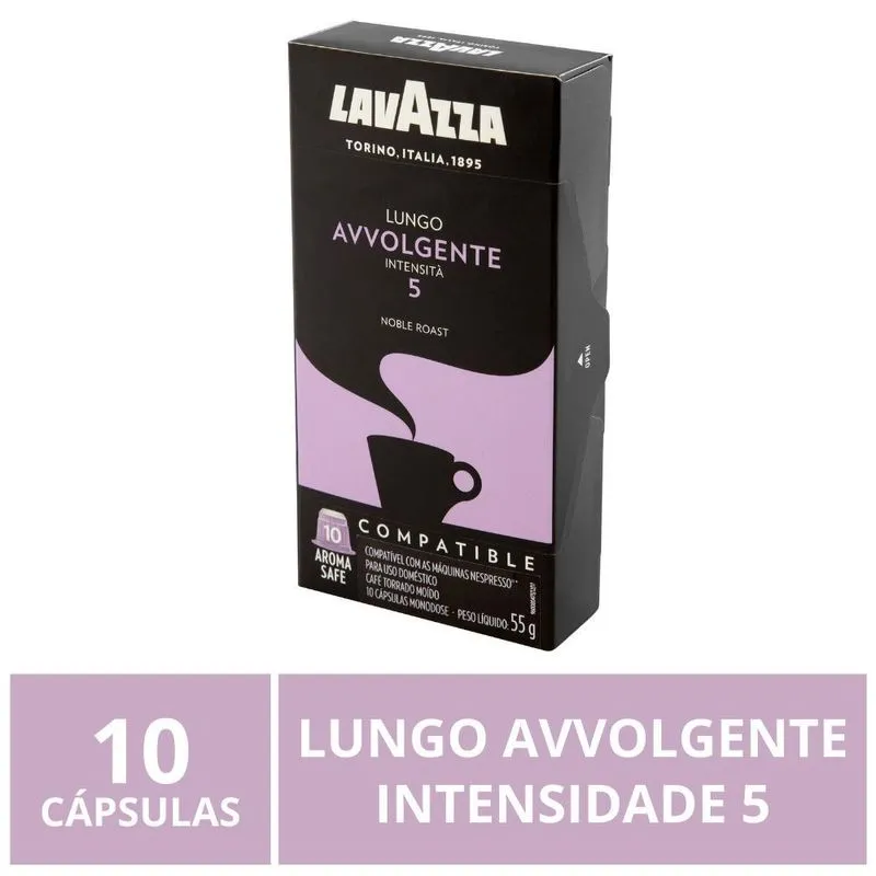 Cápsulas Para Nespresso, Lavazza, Café Lungo Avolgente