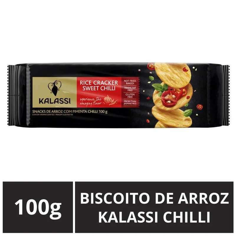 Biscoito De Arroz Importado, Kalassi, Pacote 100g, Paprika
