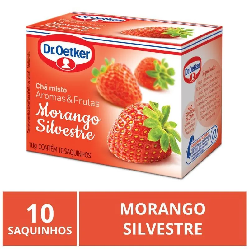 Chá Dr. Oetker, 10 Saquinhos, Morango Silvestre