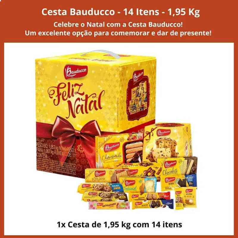 Cesta Natal Bauducco Natalina 1,95kg Presente Empresas