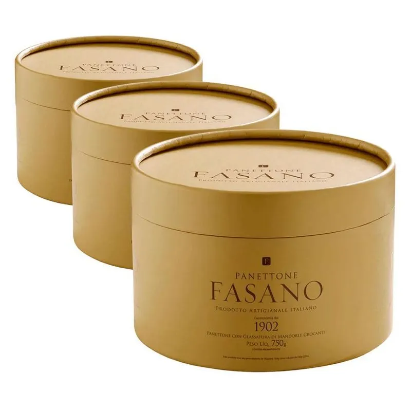 3 Panetones Italiano Fasano, Pannetone 750g, Tradicional