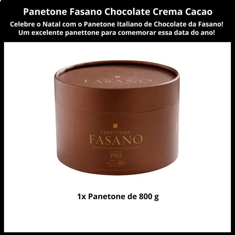Panetone Italiano Fasano, Chocotone 800g, Chocolate