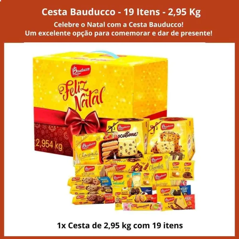 Cesta Natal Bauducco Presente Natalina 2,95kg Empresas