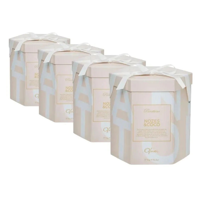 4 Panetone Ofner, Panettone 1kg, Nozes &amp; Coco