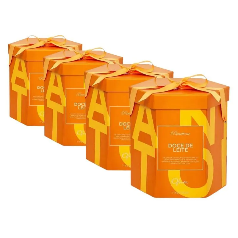 4 Panetone Ofner, Panettone 1kg, Doce De Leite