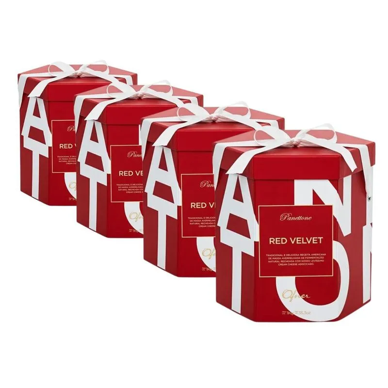 4 Panetone Ofner, Panettone 1kg, Red Velvet