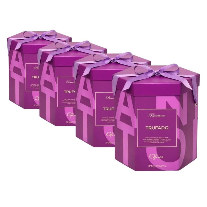 4 Panetone Ofner, Panettone 1kg, Trufado