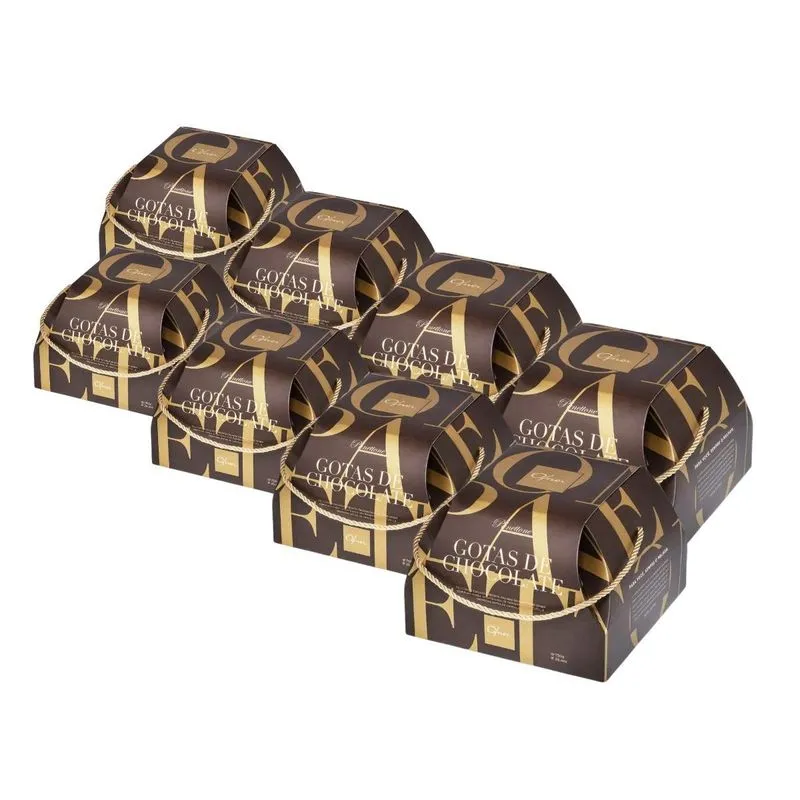 8 Panetone Ofner Gotas De Chocolate, Panettone 750g Premium