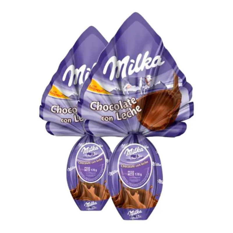 2 Ovo De Páscoa Chocolate Ao Leite Milka 170g