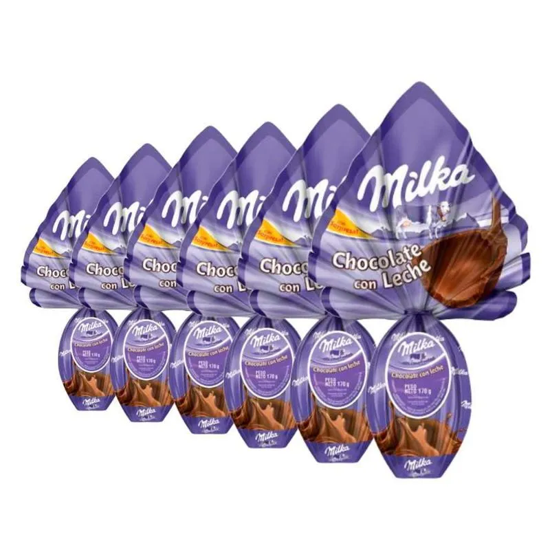 6 Ovo De Páscoa Chocolate Ao Leite Milka 170g