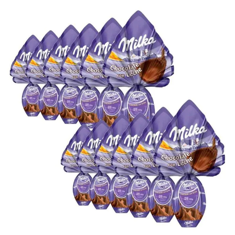 12 Ovo De Páscoa Chocolate Ao Leite Milka 170g