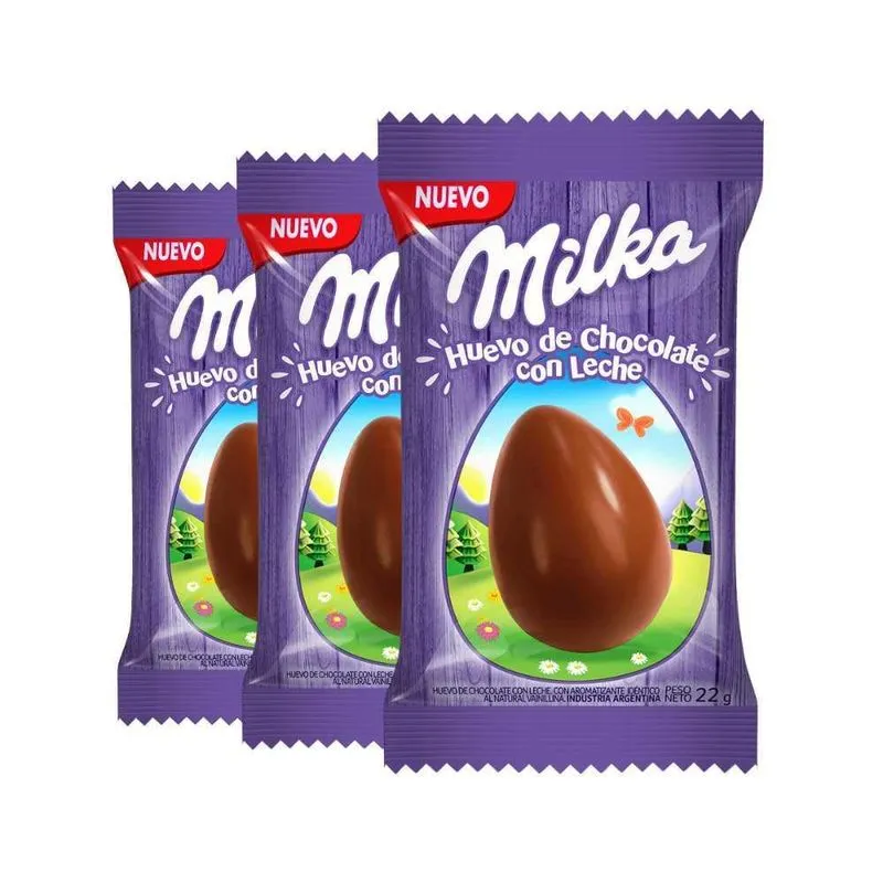 3 Ovo Chocolate Ao Leite Milka 22g
